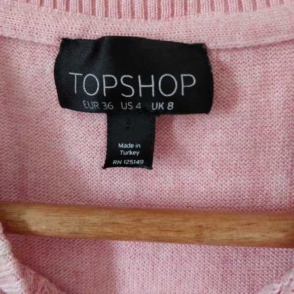 TOPSHOP Layered Knit Top Sz 4 - Picture 6 of 7